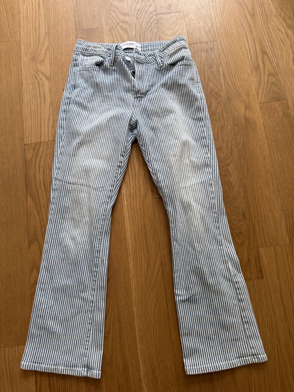 Just Black Blue & White Striped Flare Jeans